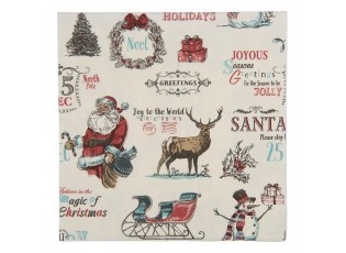 Béžové vánoční papírové ubrousky Noel - 33*33 cm (20ks)