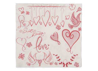 Romantické papírové ubrousky se srdíčky - 33*33 cm (20ks)