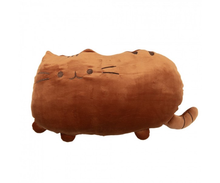 Rezavý dekorativní polštář ve tvaru kočičky Cat - 40*5*28 cm Clayre & Eef