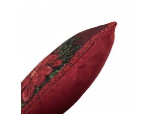 Červený polštář s vánočními hvězdami - 45*45*4 cm