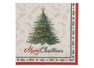 Vánoční papírové ubrousky se stromkem Merry Christmas - 33*33 cm (20ks)