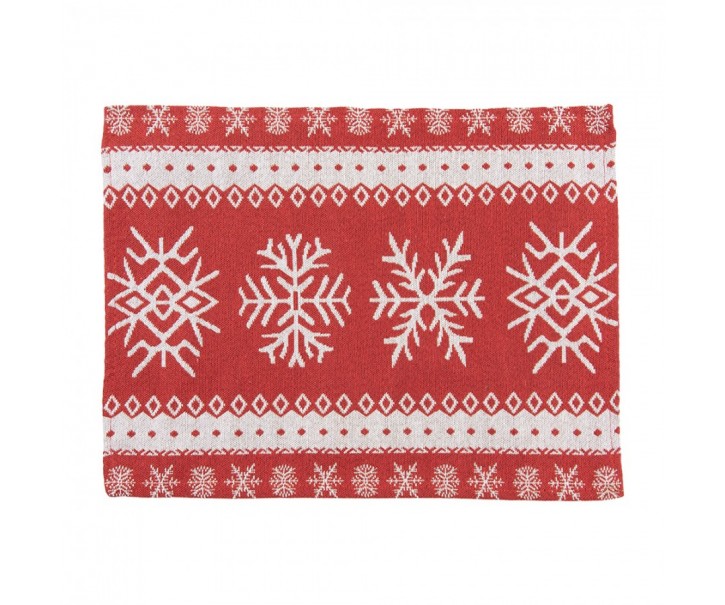 6ks červené prostírání s vločkami - 33*45 cm Clayre & Eef
