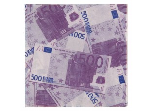 Papírové ubrousky v designu 500euro - 33*33 cm (20ks)