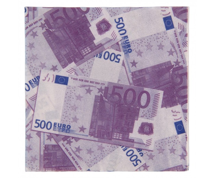 Papírové ubrousky v designu 500euro - 33*33 cm (20ks) Clayre & Eef