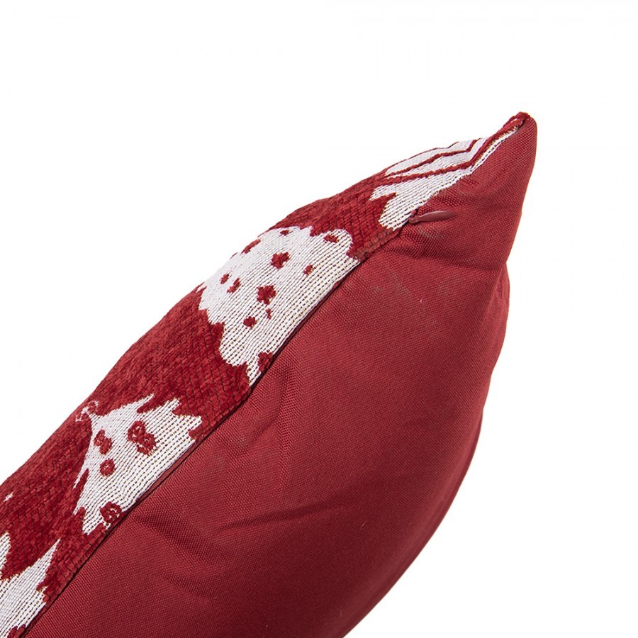 Bílo-červený dekorační polštář s vánočními stromky - 44*44*4 cm Clayre & Eef Bílo-červený dekorační polštář s vánočními stromky - 44*44*4 cm Clayre & Eef