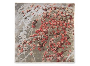 Vánoční papírové ubrousky s červenými bobulemi - 33*33 cm (20ks)