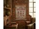 Vánoční vintage nástěnná mapa s perníčky Gingerbread Bakery - 55*3*75 cm Clayre & Eef