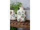 Krémová antik keramická váza s jahůdkami Fraises - Ø 11*17 cm Chic Antique