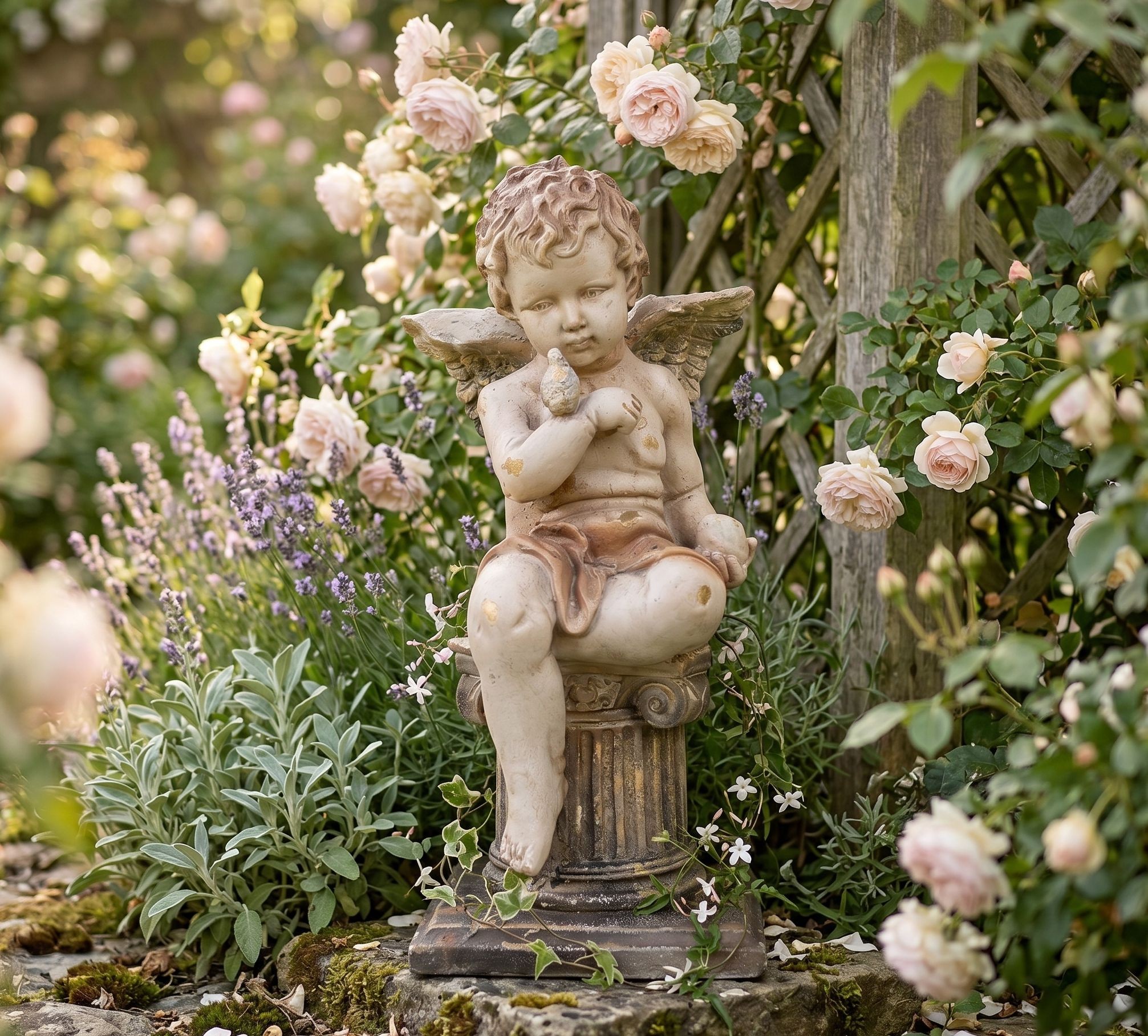 Béžová antik dekorace socha andílek Angel Vintage - 30*30*60 cm Clayre & Eef Béžová antik dekorace socha andílek Angel Vintage - 30*30*60 cm Clayre & Eef
