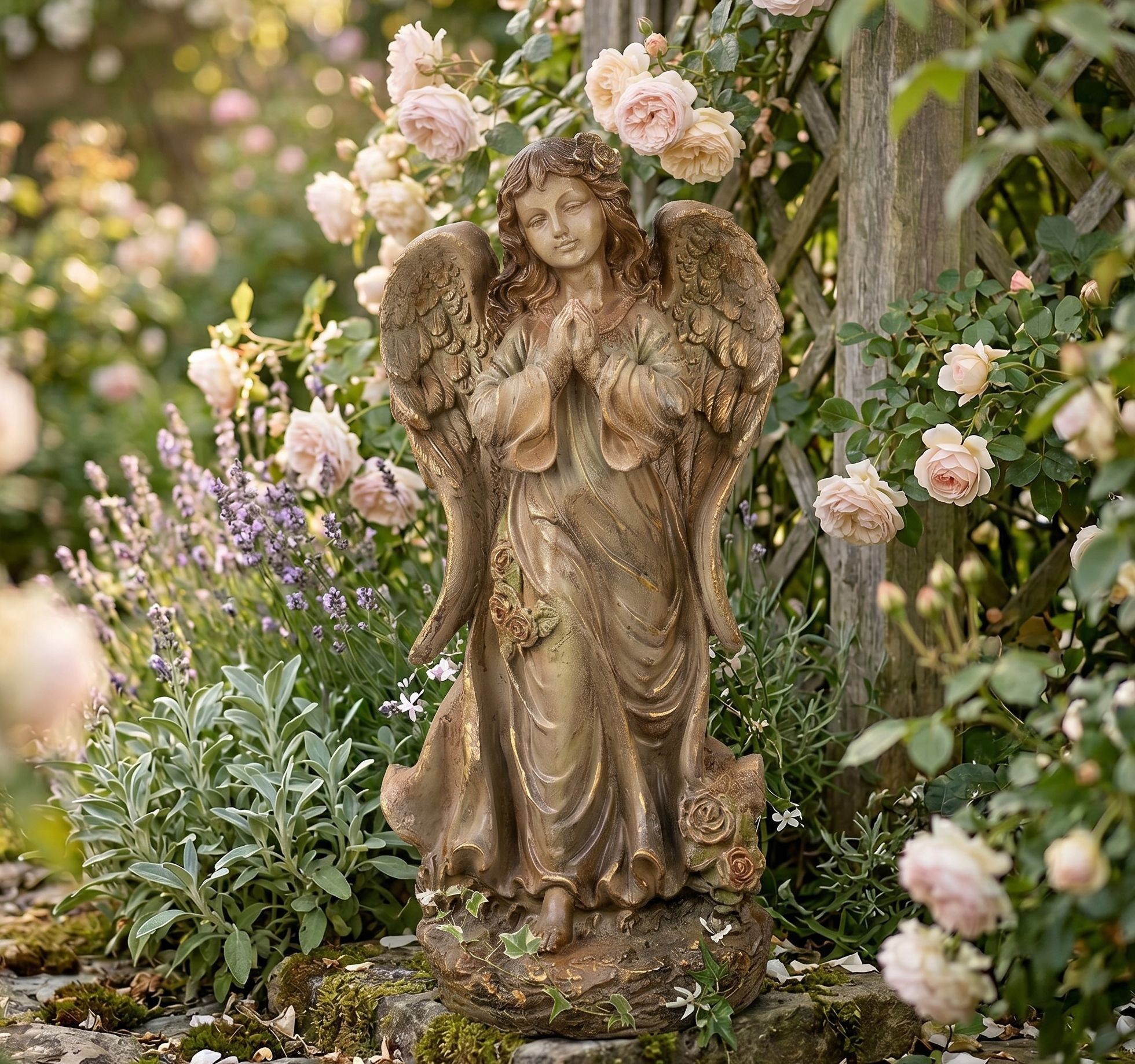 Béžová antik dekorace socha anděl Angel Vintage - 38*27*79 cm Clayre & Eef Béžová antik dekorace socha anděl Angel Vintage - 38*27*79 cm Clayre & Eef