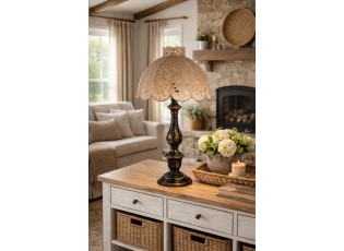 Šedo-černá antik kovová lampa Camille - Ø 41*75 cm E27/ 1*60W