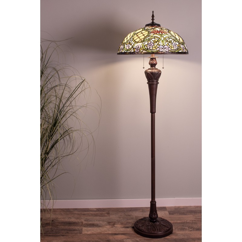 Stojací lampa Tiffany - Ø 55*150 cm 3x E27 / Max 60W Clayre & Eef Stojací lampa Tiffany - Ø 55*150 cm 3x E27 / Max 60W Clayre & Eef