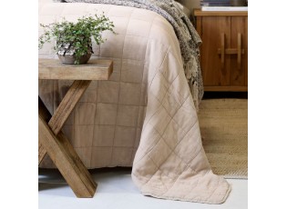 Béžový přehoz s opraným vzhledem Aix Vintage Quilt - 240*240 cm