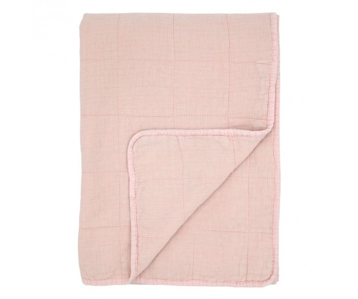 Růžový přehoz s opraným vzhledem Aix Vintage Quilt - 130*180 cm Chic Antique