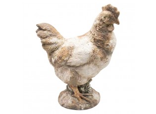Béžová antik dekorativní figurka venkovská slepička - 34*18*44 cm