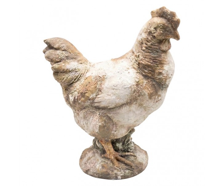 Béžová antik dekorativní figurka slepička - 34*18*44 cm Clayre & Eef