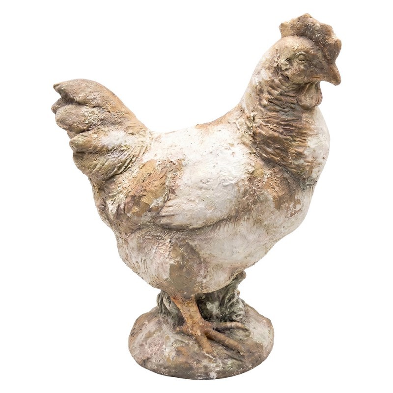 Béžová antik dekorativní figurka slepička - 34*18*44 cm