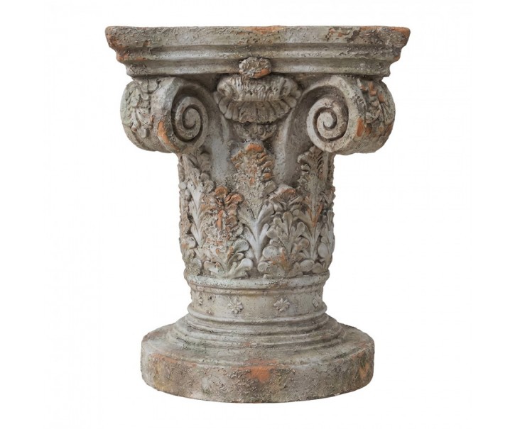 Béžový antik dekorační stolek sloup na květiny - 38*38*48 cm Clayre & Eef