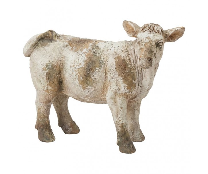 Béžová antik dekorativní figurka venkovská kravička - 43*17*31 cm Clayre & Eef