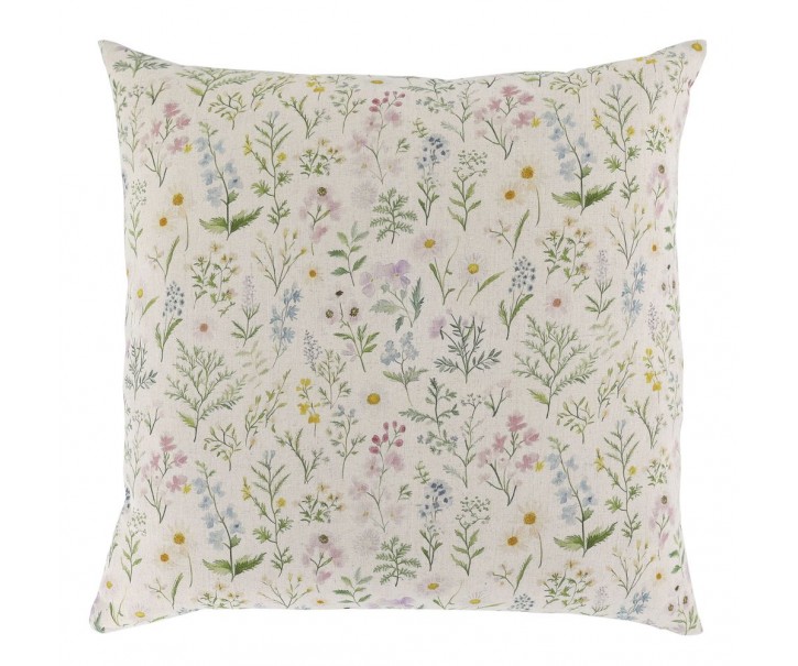 Béžová povlak na polštář s květy Aix Wild Flowers - 60*60 cm Chic Antique