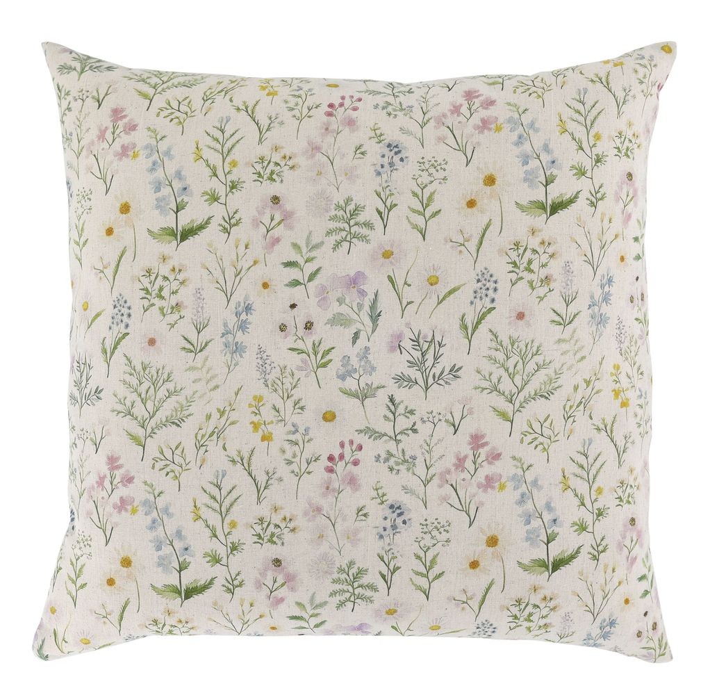 Béžová povlak na polštář s květy Aix Wild Flowers - 60*60 cm