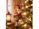 Závěsná dekorace Elf na houpacím koníkovi - 7*3*9 cm Clayre & Eef