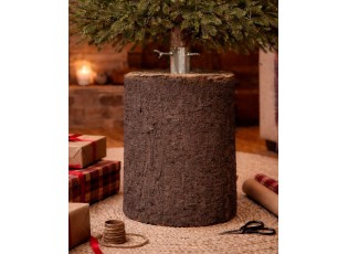 Hnědý stojan na stromek ve tvaru pařezu Christmas Tree - Ø 32*55 cm