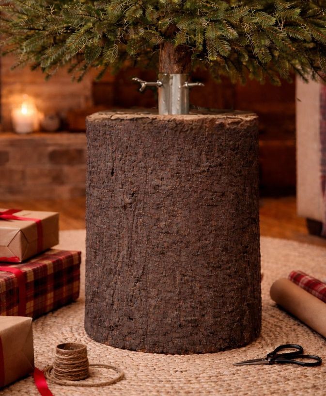 Hnědý stojan na stromek ve tvaru pařezu Christmas Tree - Ø 32*55 cm Clayre & Eef Hnědý stojan na stromek ve tvaru pařezu Christmas Tree - Ø 32*55 cm Clayre & Eef