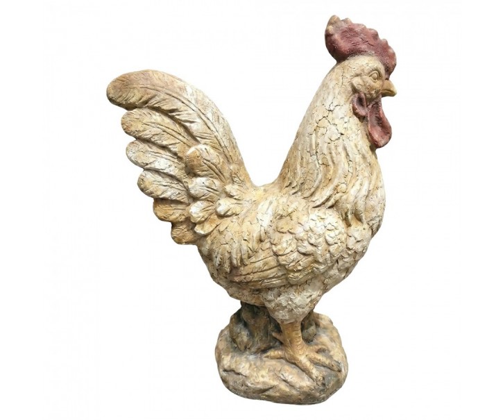 Béžová antik dekorativní figurka venkovský kohout - 35*22*49 cm Clayre & Eef