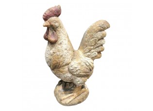 Béžová antik dekorativní figurka venkovský kohout - 35*22*49 cm