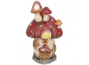 Béžová antik dekorace figurka domek houba muchomůrka - 30*27*50 cm