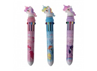 3 ks barevná propiska pro děti 10 v 1 – Cute Pony - 15 cm