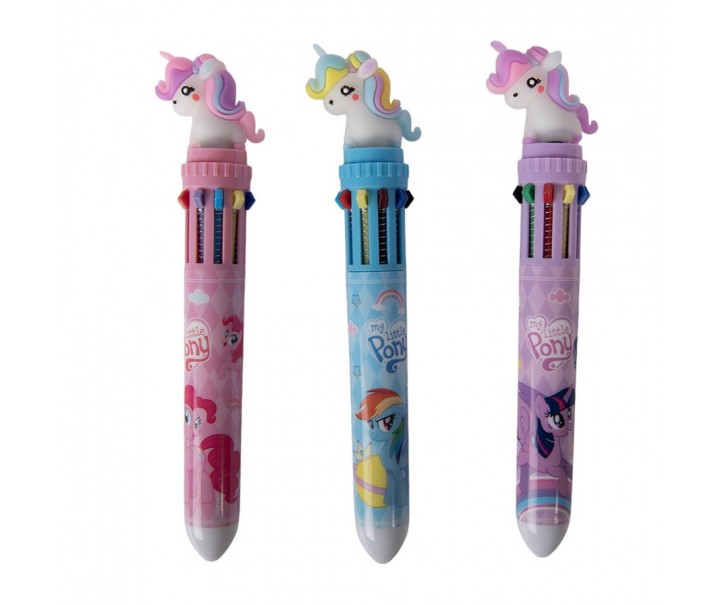 3 ks barevná propiska pro děti 10 v 1 – Cute Pony - 15 cm Clayre & Eef