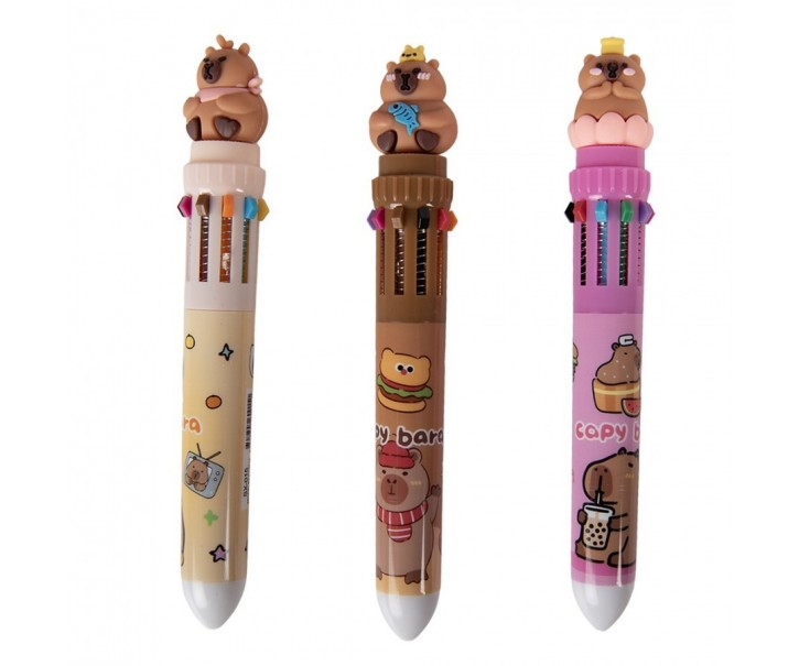 36ks barevná propiska pro děti 10 v 1 – Capybara - 19*18*16 cm Clayre & Eef