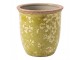 Zelený keramický obal na květináč Rustic Wild Herb S - Ø 13*13 cm Clayre & Eef