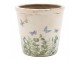 Dekorativní obal na květináč Butterflies Home S - Ø 12*11 cm Clayre & Eef