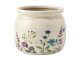 Keramický obal na květináč s lučními květy Rustic Flora S - Ø 12*10 cm Clayre & Eef