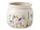 Keramický obal na květináč s lučními květy Rustic Flora M - Ø 16*13 cm Clayre & Eef