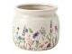 Keramický obal na květináč s lučními květy Rustic Flora - Ø 20*15 cm Clayre & Eef