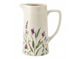 Dekorativní keramický džbán s lučními květy Rustic Flora L - 21*14*26 cm