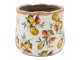 Dekorativní keramický obal na květináč s citróny Lemon Grove M - Ø 14*12 cm Clayre & Eef