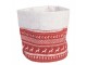 Červený bavlněný košík na pečivo s jeleny Nordic Christmas New - Ø 15*16 cm Clayre & Eef