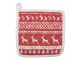 Červená bavlněná chňapka podložka s jeleny Nordic Christmas New - 20*20 cm Clayre & Eef