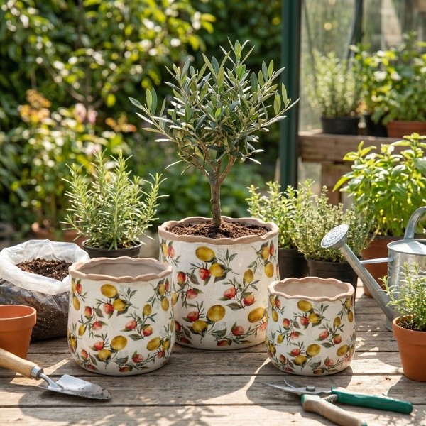 Keramický obal na květináč s citróny Lemon Grove M - Ø 14*12 cm Clayre & Eef Keramický obal na květináč s citróny Lemon Grove M - Ø 14*12 cm Clayre & Eef
