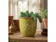 Zelený keramický obal na květináč Rustic Wild Herb S - Ø 13*13 cm Clayre & Eef