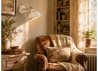 Nástěnná bílá retro lampa - 21*30*19 cm E14/25W