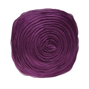Fialový kulatý polštář ve tvaru květu Bella - Ø 40 cm