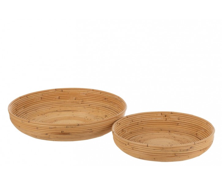 2ks přírodní ratanový podnos Rattan Boom - Ø 50*10 / Ø 40*8 cm J-Line by Jolipa