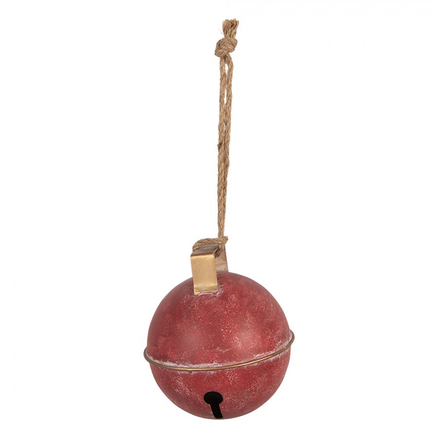 Červená závěsná vintage rolnička - Ø 16*18 cm Clayre & Eef Červená závěsná vintage rolnička - Ø 16*18 cm Clayre & Eef