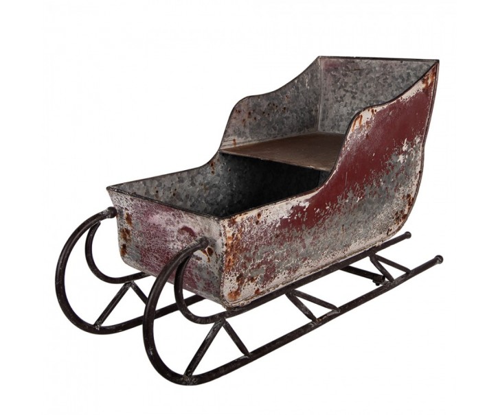 Červená antik dekorace sáně - 51*23*30 cm Clayre & Eef